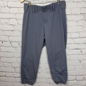 Intensity Womens Gray Softball Baseball Pants Size L Polyester Elastic Waist